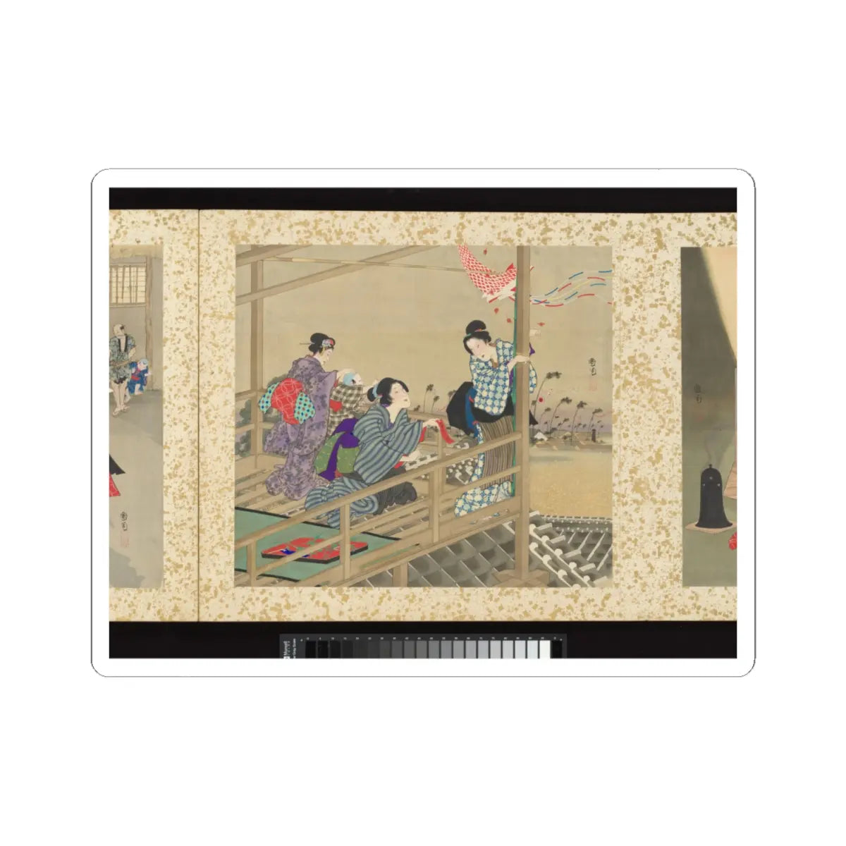 Toyohara Kunichika - Artisans, Beauties, and Annual Events - 1874 v10 - STICKER Vinyl Kiss-Cut Decal