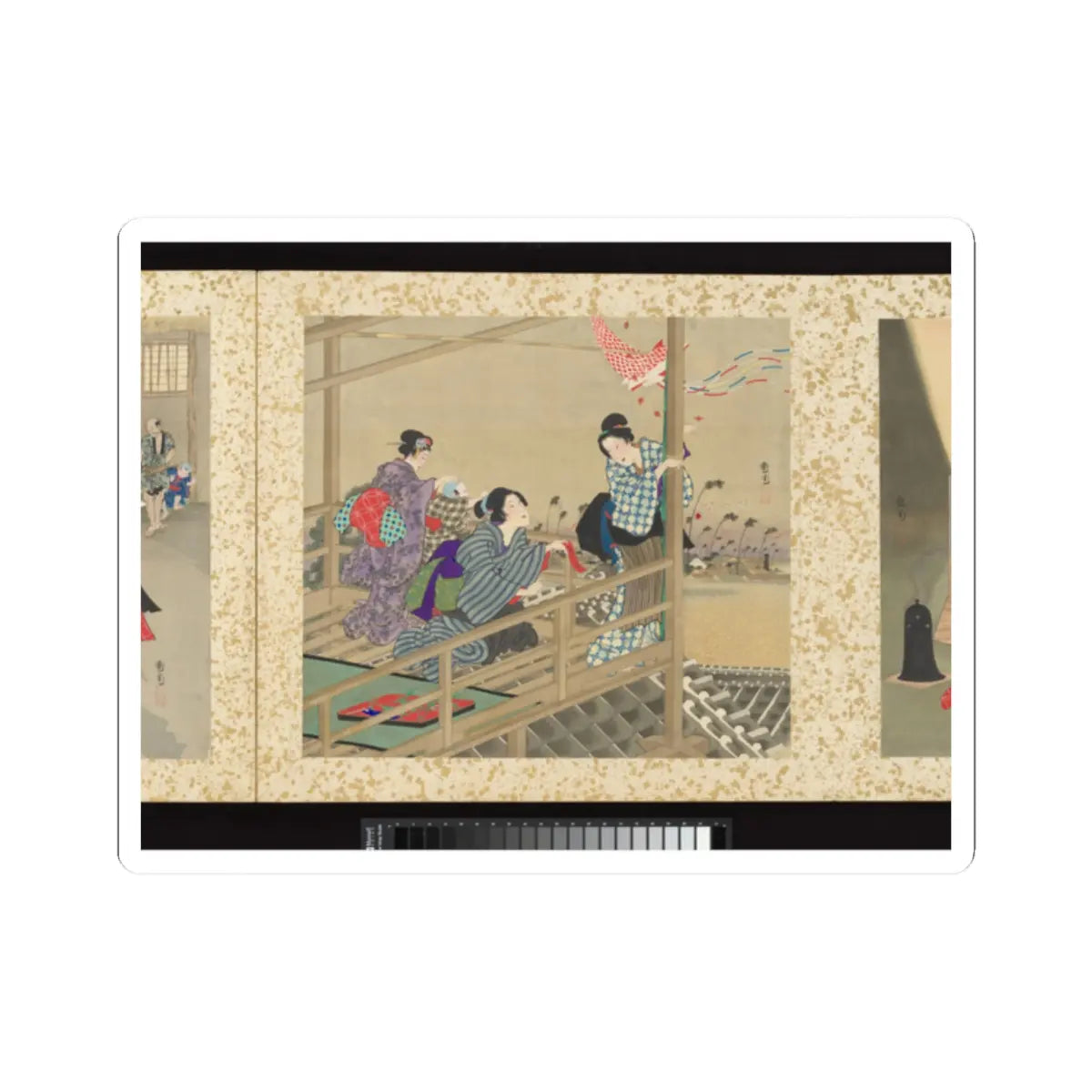 Toyohara Kunichika - Artisans, Beauties, and Annual Events - 1874 v10 - STICKER Vinyl Kiss-Cut Decal