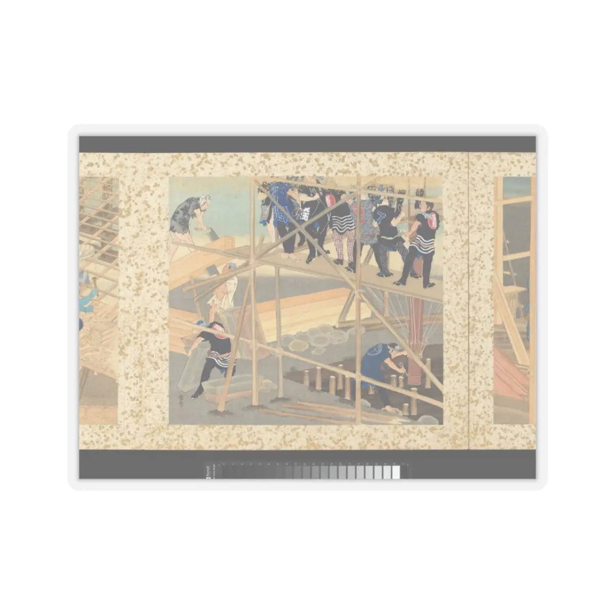 Toyohara Kunichika - Artisans, Beauties, and Annual Events - 1874 v15 - STICKER Vinyl Kiss-Cut Decal