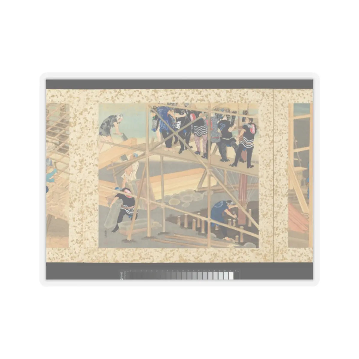 Toyohara Kunichika - Artisans, Beauties, and Annual Events - 1874 v15 - STICKER Vinyl Kiss-Cut Decal