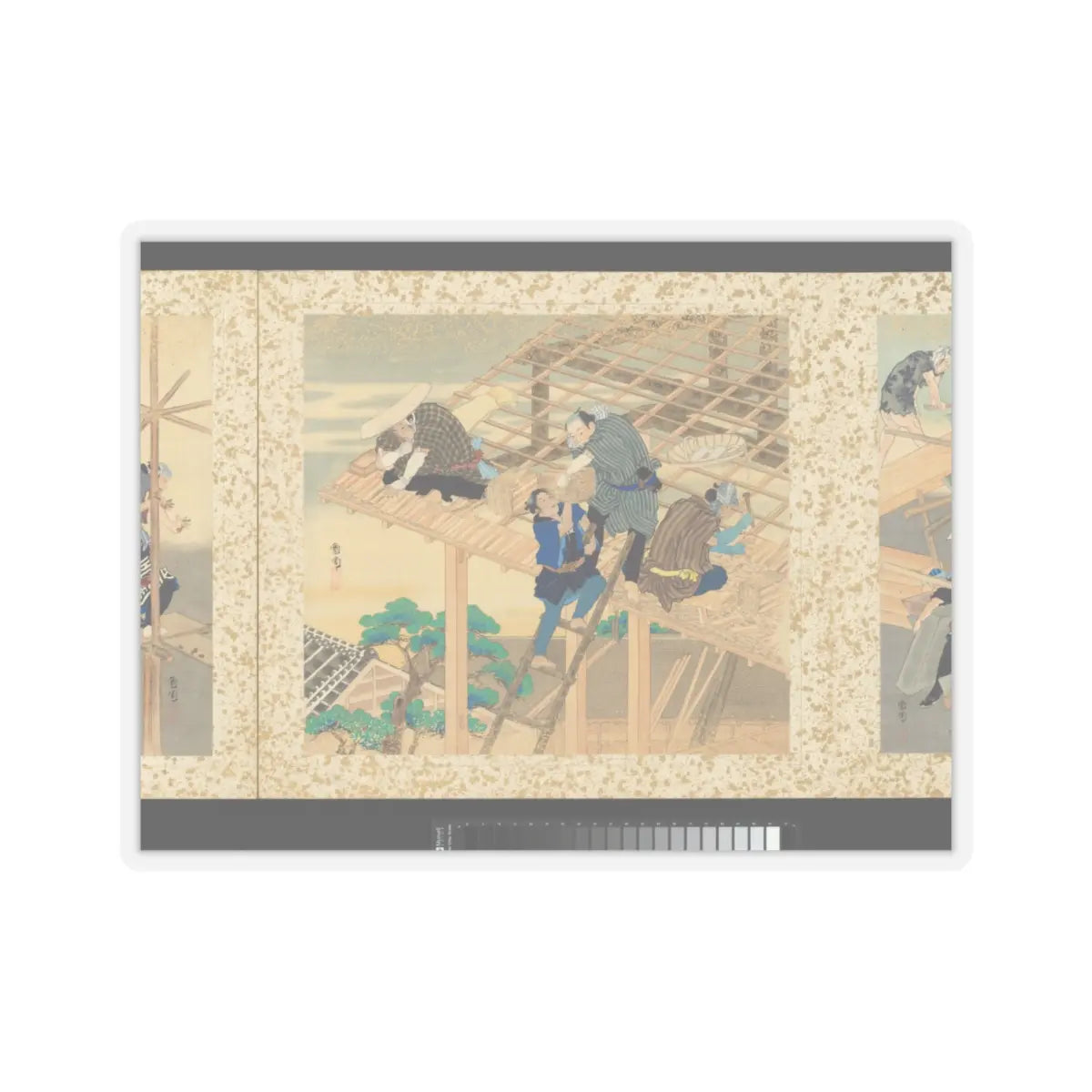 Toyohara Kunichika - Artisans, Beauties, and Annual Events - 1874 v16 - STICKER Vinyl Kiss-Cut Decal