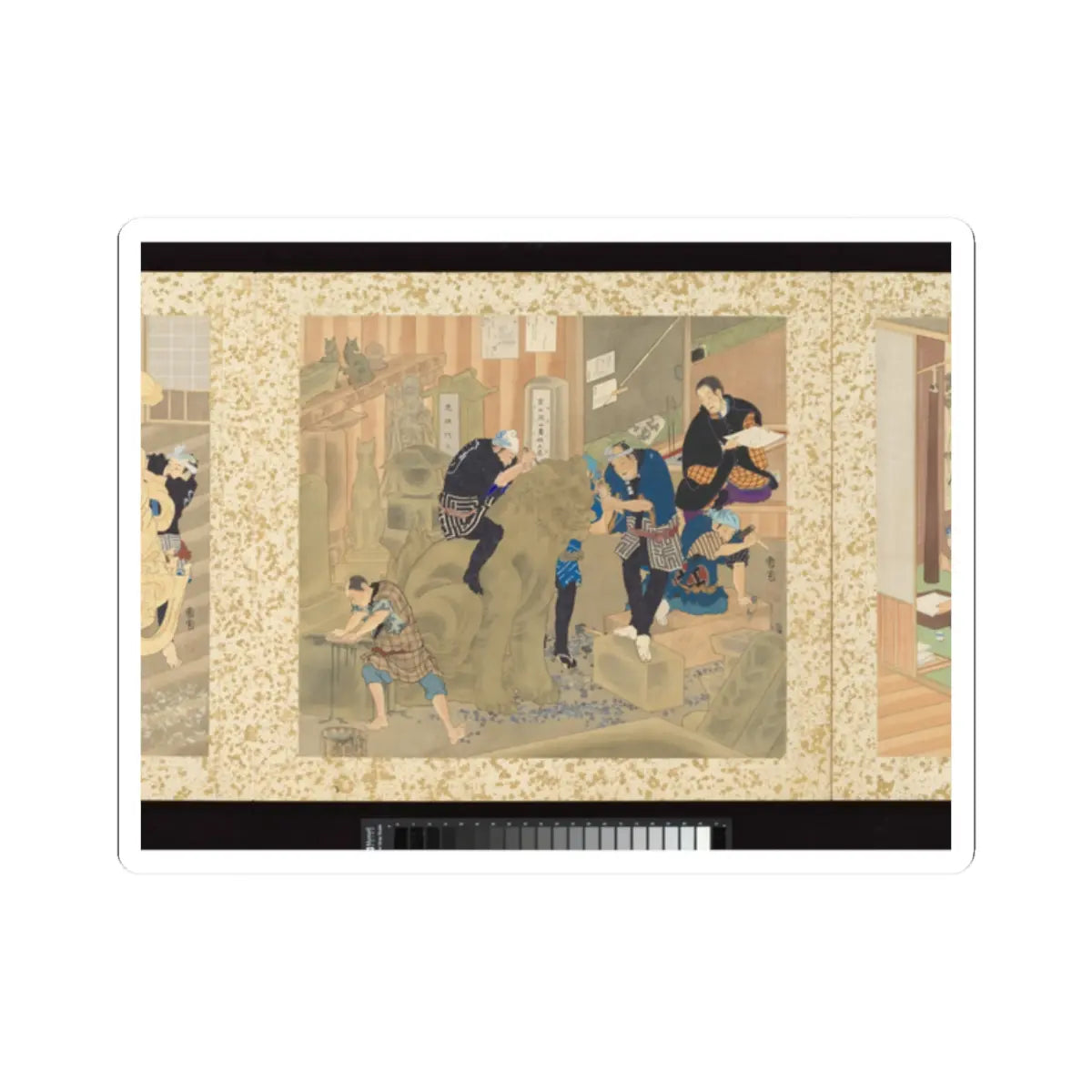 Toyohara Kunichika - Artisans, Beauties, and Annual Events - 1874 v19 - STICKER Vinyl Kiss-Cut Decal