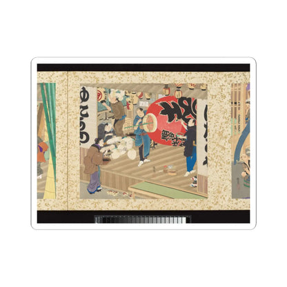 Toyohara Kunichika - Artisans, Beauties, and Annual Events - 1874 v26 - STICKER Vinyl Kiss-Cut Decal
