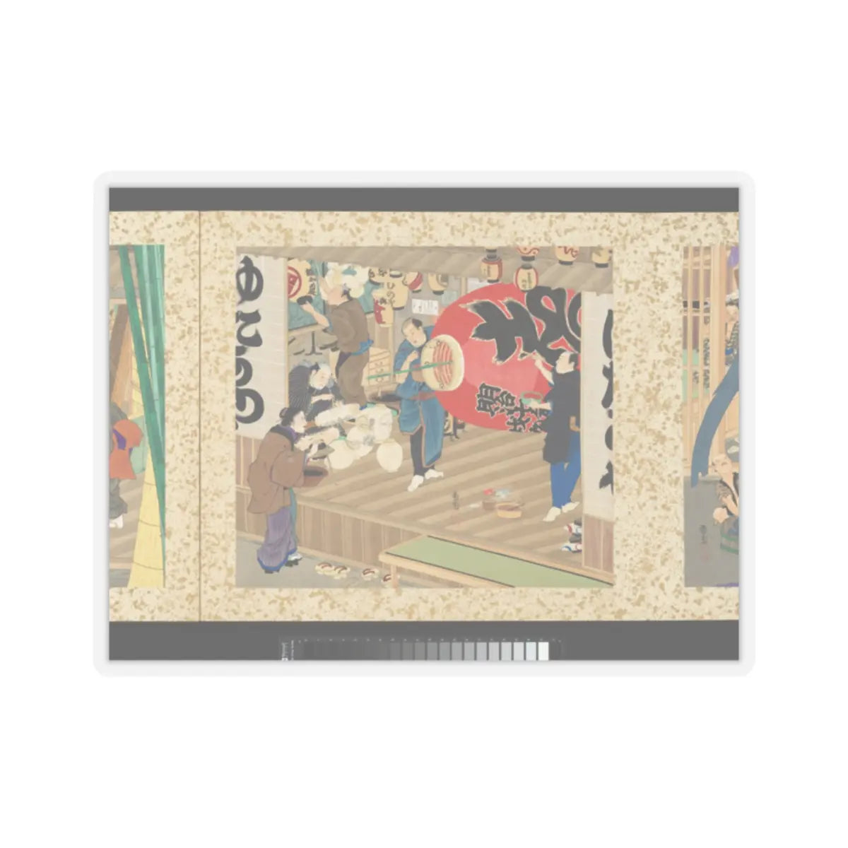 Toyohara Kunichika - Artisans, Beauties, and Annual Events - 1874 v26 - STICKER Vinyl Kiss-Cut Decal