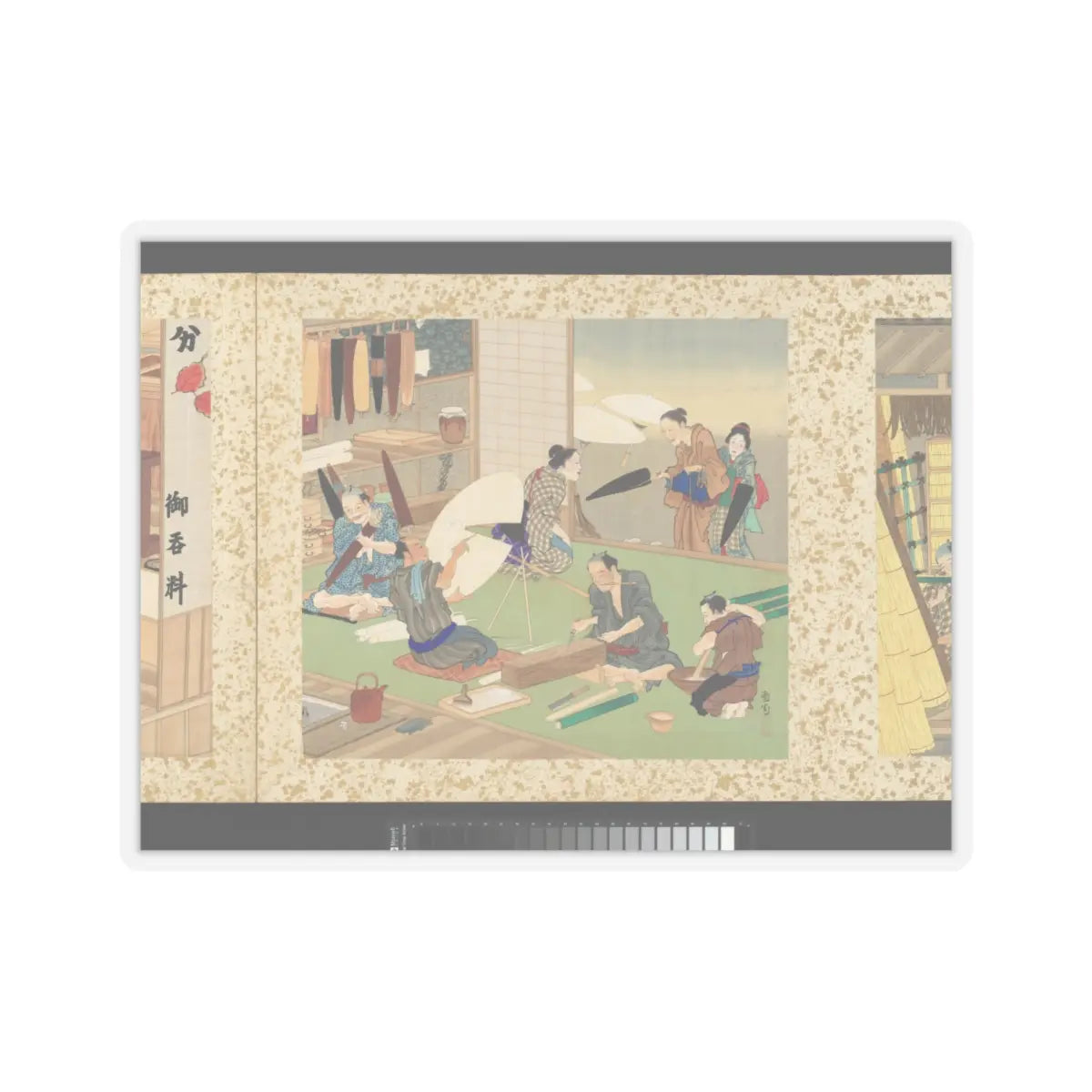 Toyohara Kunichika - Artisans, Beauties, and Annual Events - 1874 v28 - STICKER Vinyl Kiss-Cut Decal
