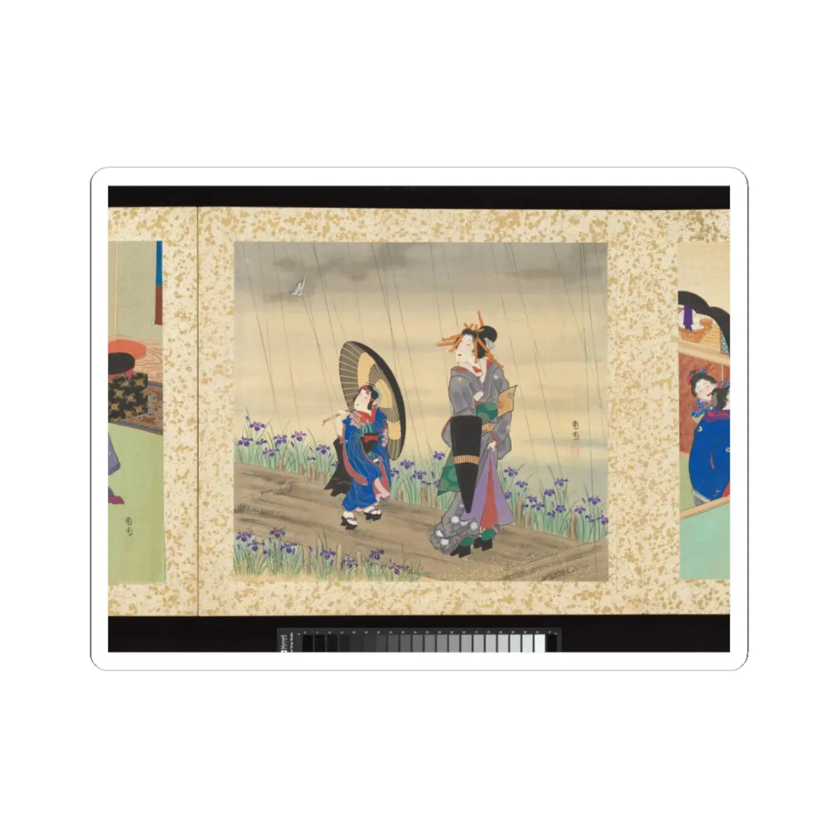 Toyohara Kunichika - Artisans, Beauties, and Annual Events - 1874 v4 - STICKER Vinyl Kiss-Cut Decal