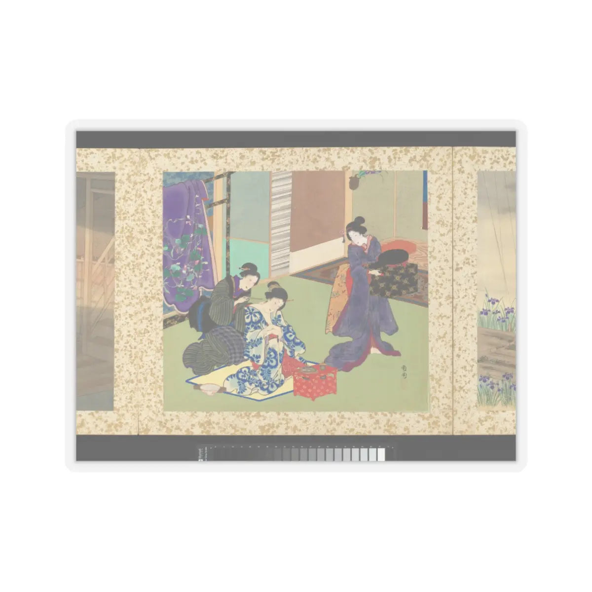 Toyohara Kunichika - Artisans, Beauties, and Annual Events - 1874 v5 - STICKER Vinyl Kiss-Cut Decal