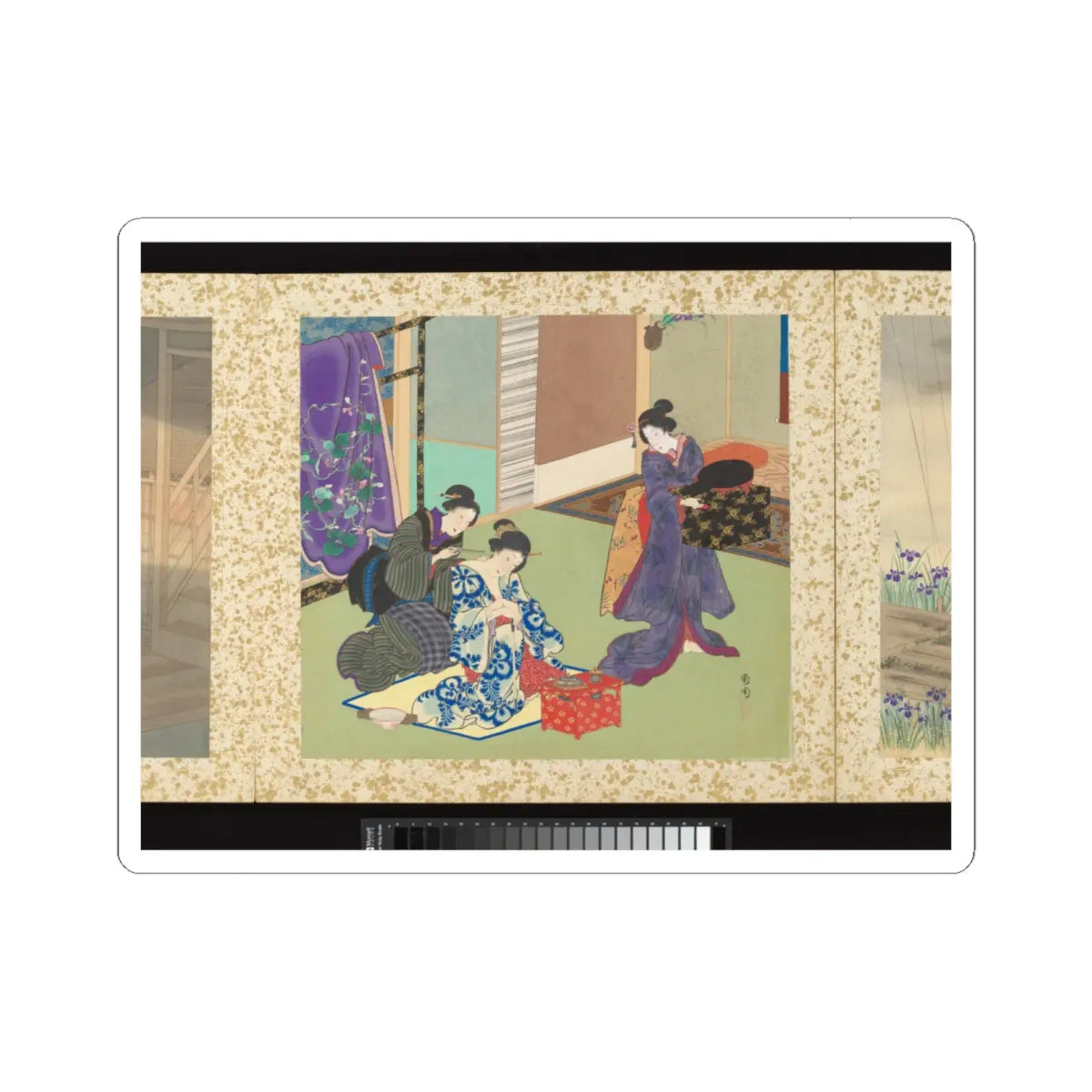 Toyohara Kunichika - Artisans, Beauties, and Annual Events - 1874 v5 - STICKER Vinyl Kiss-Cut Decal