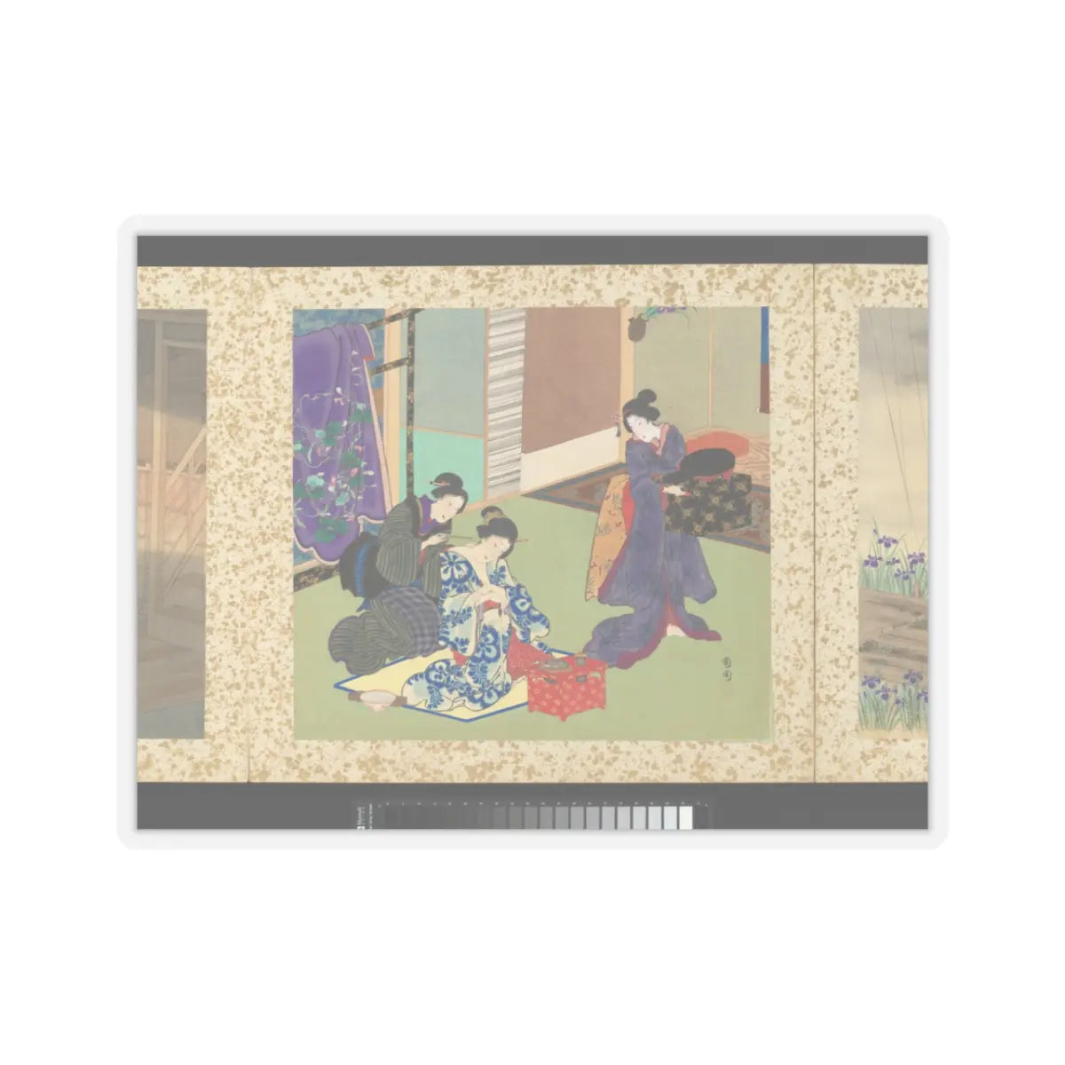 Toyohara Kunichika - Artisans, Beauties, and Annual Events - 1874 v5 - STICKER Vinyl Kiss-Cut Decal