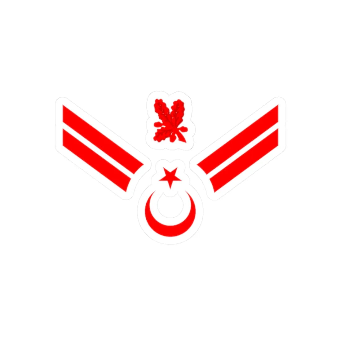 TR Armed Forces OR5b (Turkey) (Military Rank) STICKER Vinyl Kiss-Cut Decal 2 Inch White - The Sticker Space