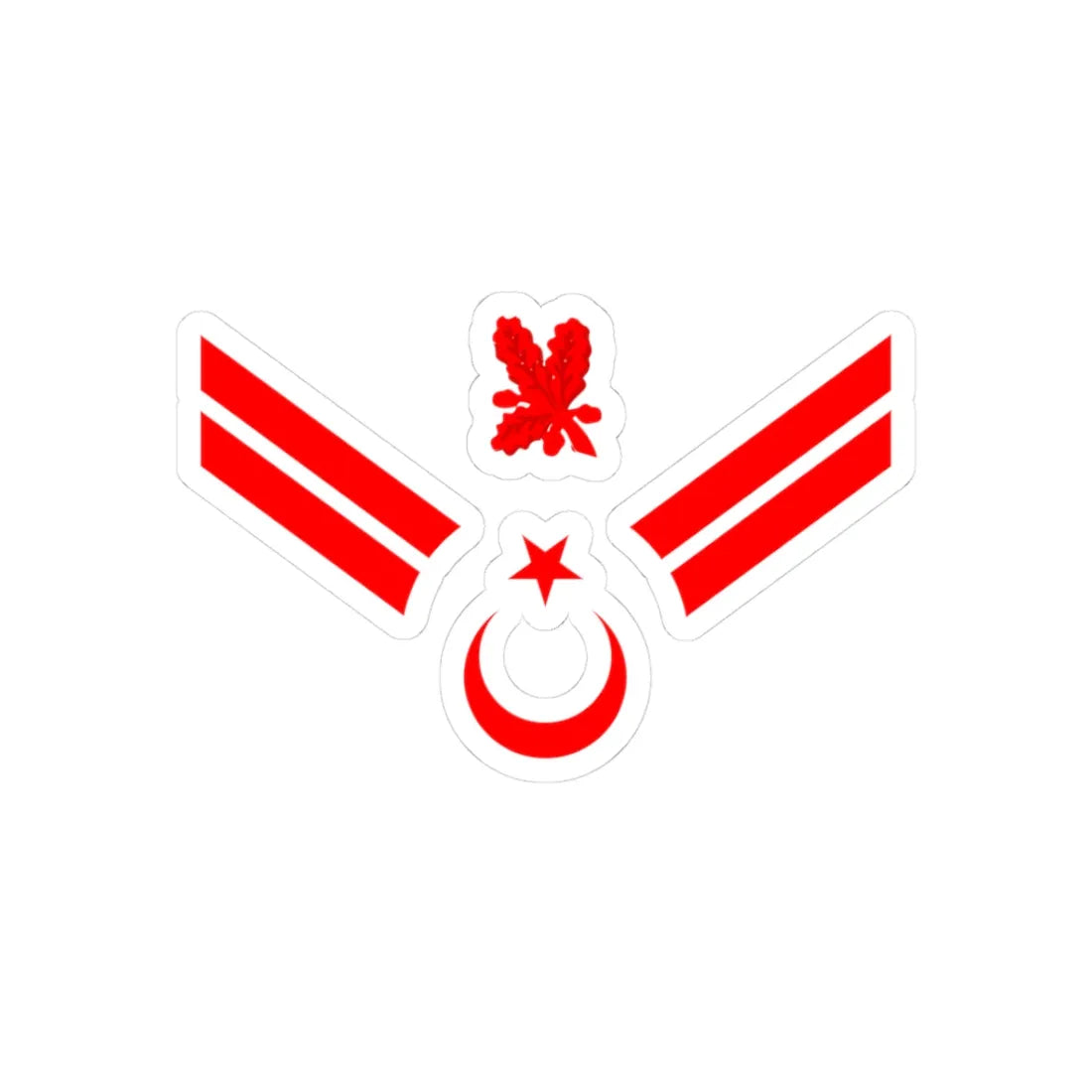 TR Armed Forces OR5b (Turkey) (Military Rank) STICKER Vinyl Kiss-Cut Decal 3 Inch White - The Sticker Space