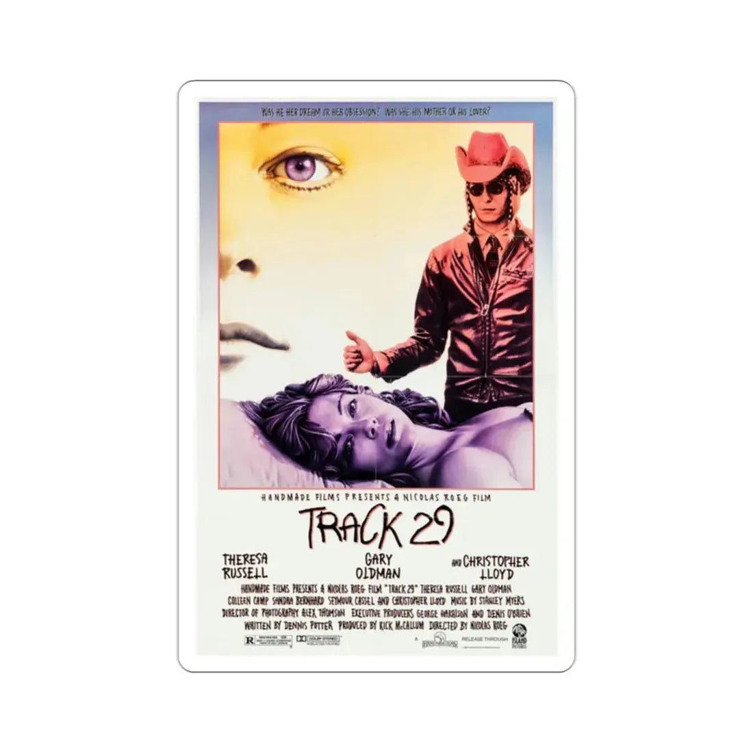Track 29 1988 Movie Poster STICKER Vinyl Die-Cut Decal 2 Inch - The Sticker Space
