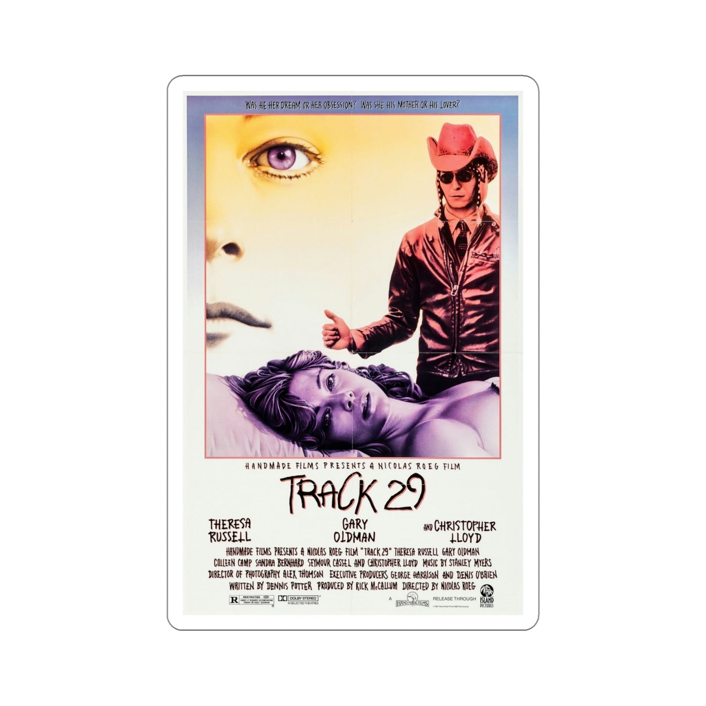 Track 29 1988 Movie Poster STICKER Vinyl Die-Cut Decal-5 Inch-The Sticker Space