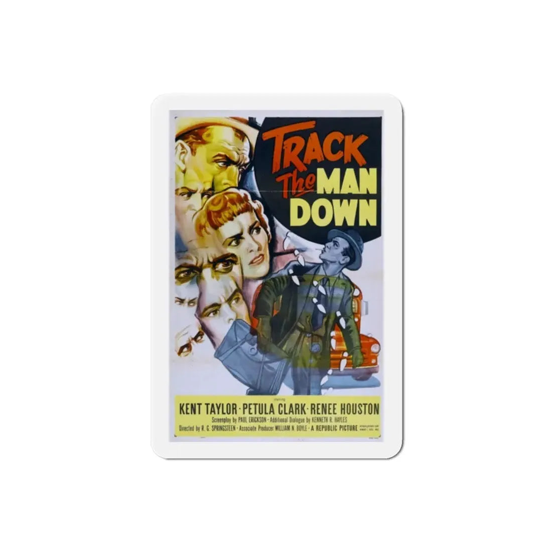 Track the Man Down 1955 Movie Poster Refrigerator Magnet 2 Inch - The Sticker Space