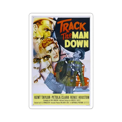 Track the Man Down 1955 Movie Poster - STICKER Vinyl Kiss-Cut Decal 6 Inch White - The Sticker Space