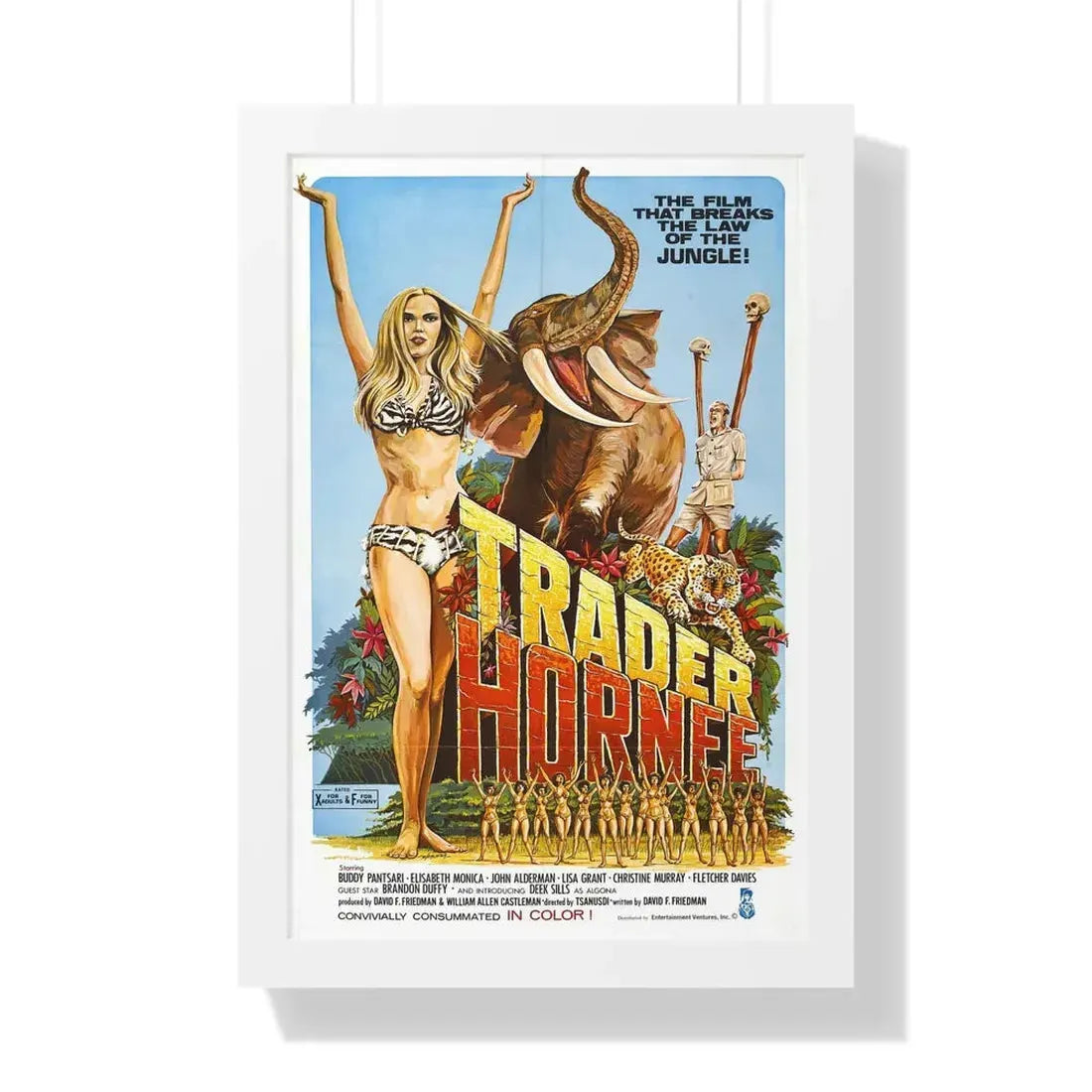 TRADER HORNEE 1970 - Framed Movie Poster 16″ x 24″ White - The Sticker Space