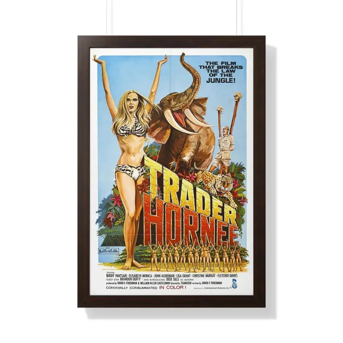 TRADER HORNEE 1970 - Framed Movie Poster 20" x 30" Walnut - The Sticker Space