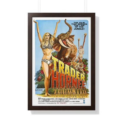 TRADER HORNEE 1970 - Framed Movie Poster 20" x 30" Walnut - The Sticker Space
