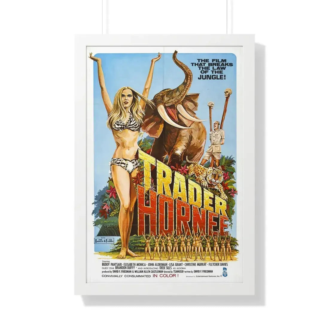 TRADER HORNEE 1970 - Framed Movie Poster 20" x 30" White - The Sticker Space
