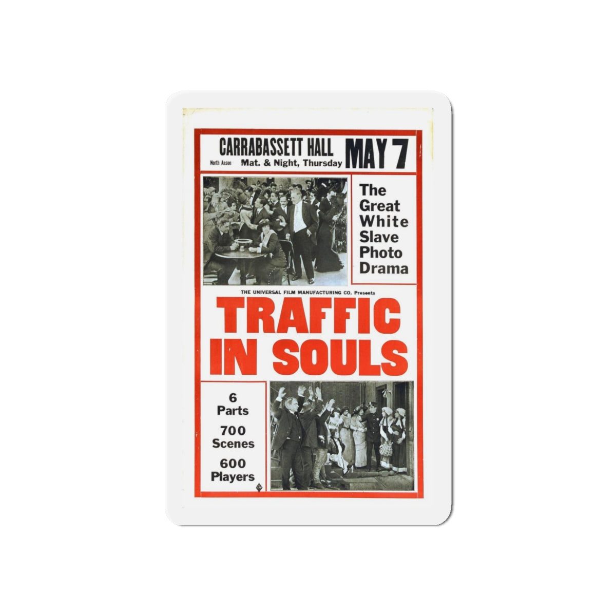 TRAFFIC IN SOULS 1913 Movie Poster - Refrigerator Magnet