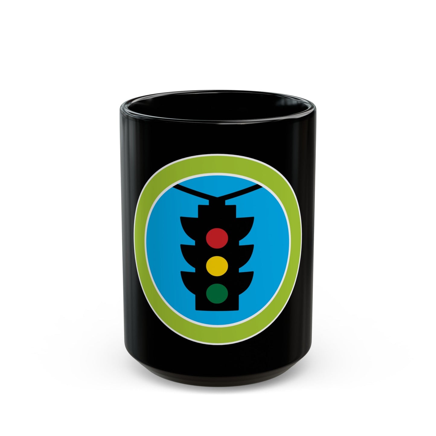 Traffic Safety (Boy Scout Merit Badge) Black Coffee Mug-15oz-The Sticker Space