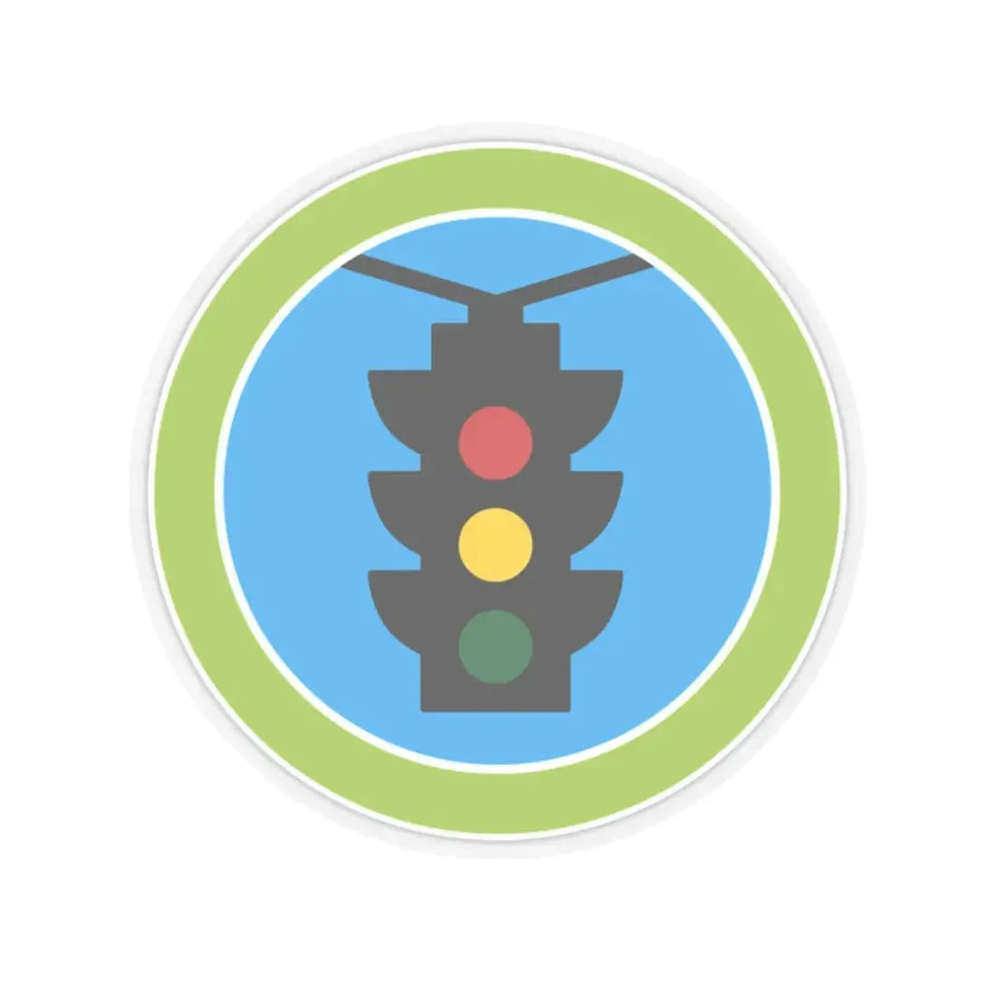 Traffic Safety (Boy Scout Merit Badge) STICKER Vinyl Kiss-Cut Decal 2 Inch Transparent - The Sticker Space