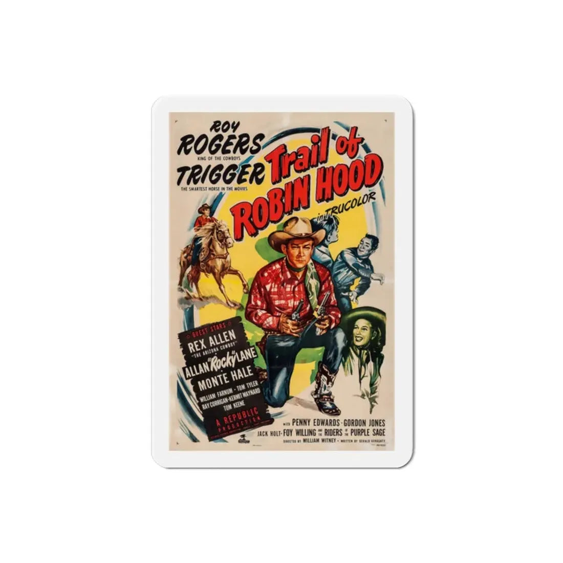 Trail of Robin Hood 1950 Movie Poster Refrigerator Magnet 2 Inch - The Sticker Space