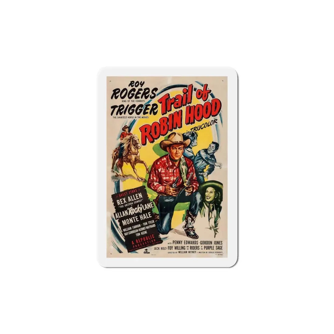 Trail of Robin Hood 1950 Movie Poster Refrigerator Magnet 6 Inch - The Sticker Space