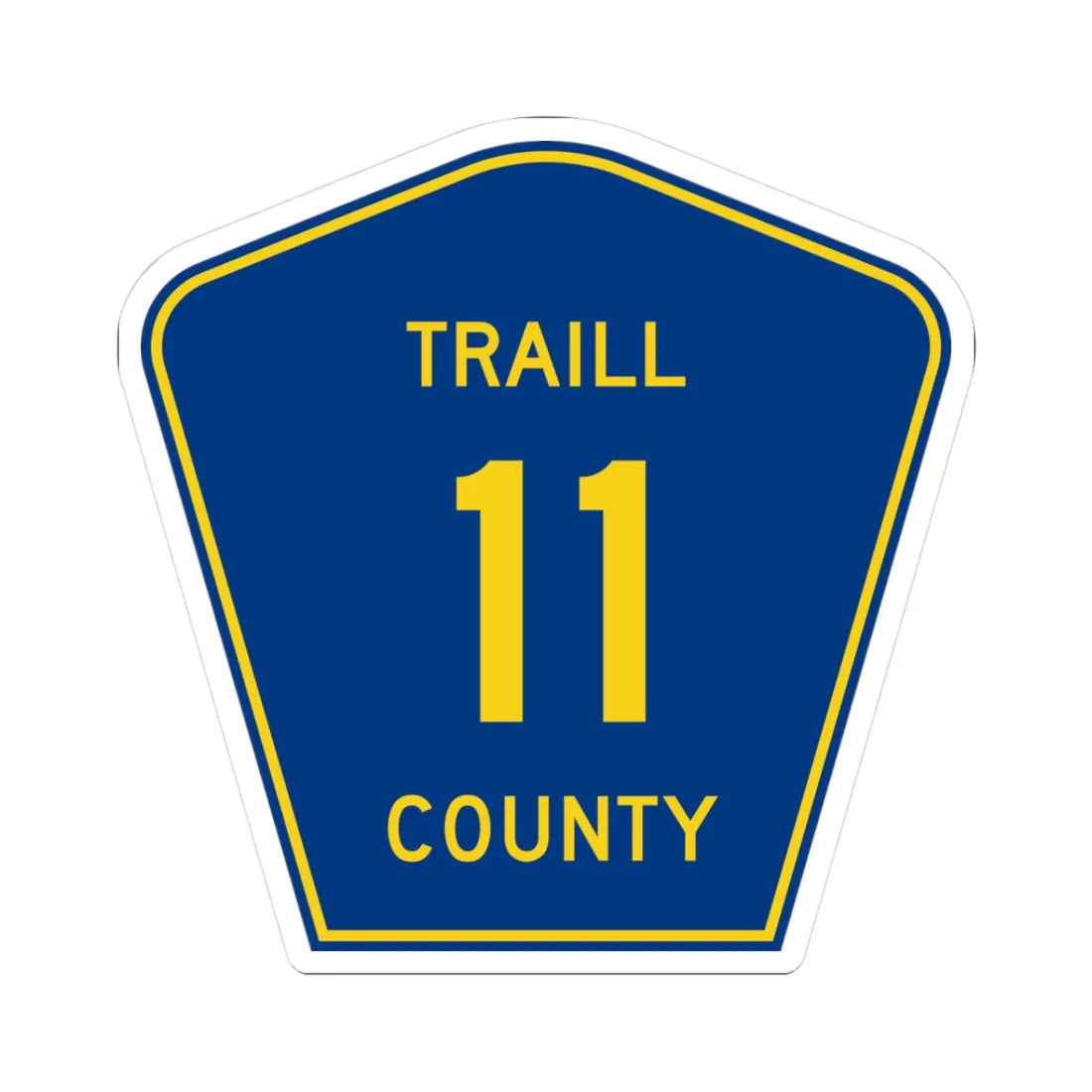 Traill County Route 11 ND (North Dakota) (Road Sign) STICKER Vinyl Kiss-Cut Decal 3 Inch White - The Sticker Space