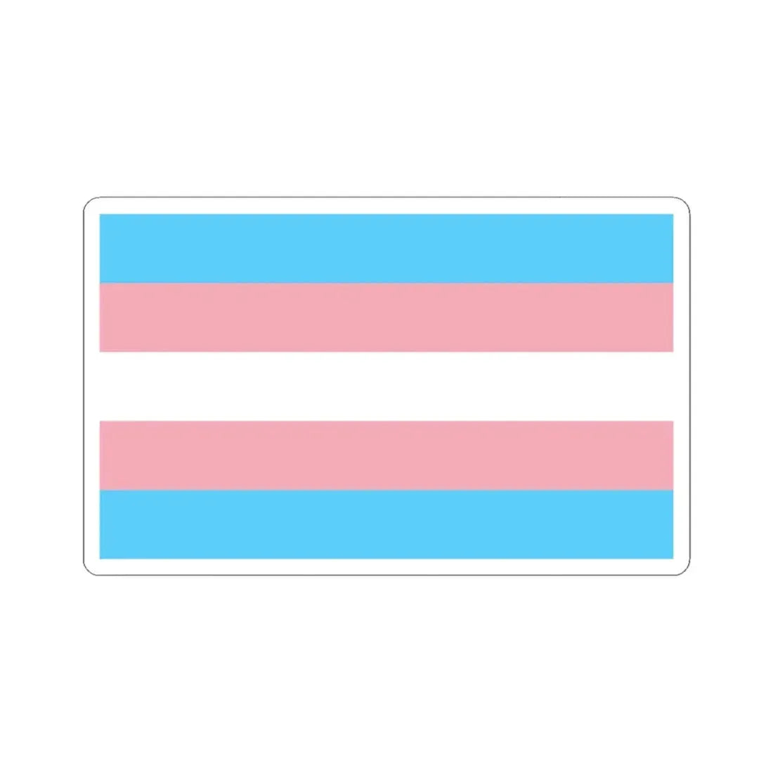 Transgender Pride Flag - STICKER Vinyl Kiss-Cut Decal 3 Inch White - The Sticker Space