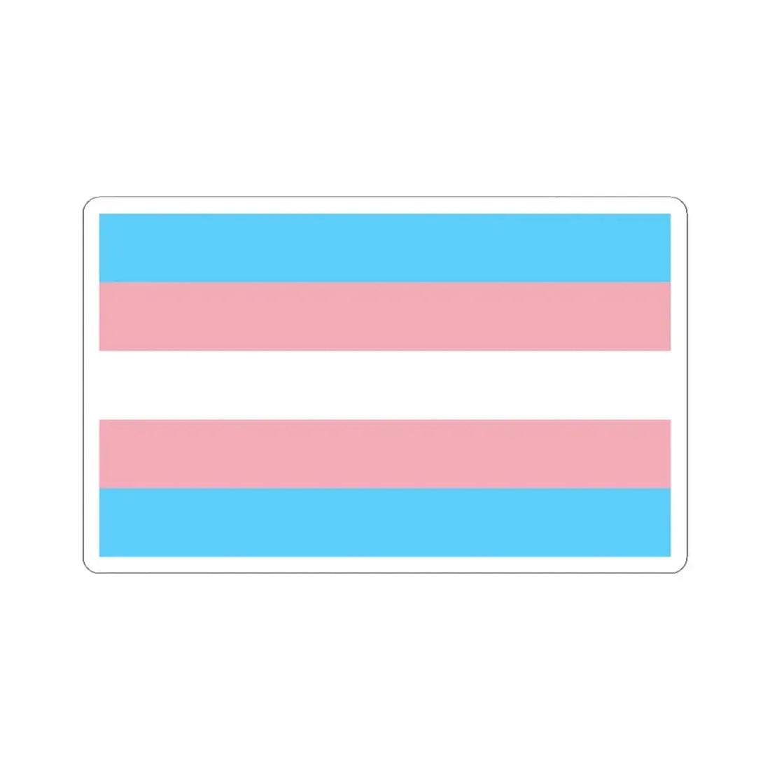 Transgender Pride Flag - STICKER Vinyl Kiss-Cut Decal 4 Inch White - The Sticker Space