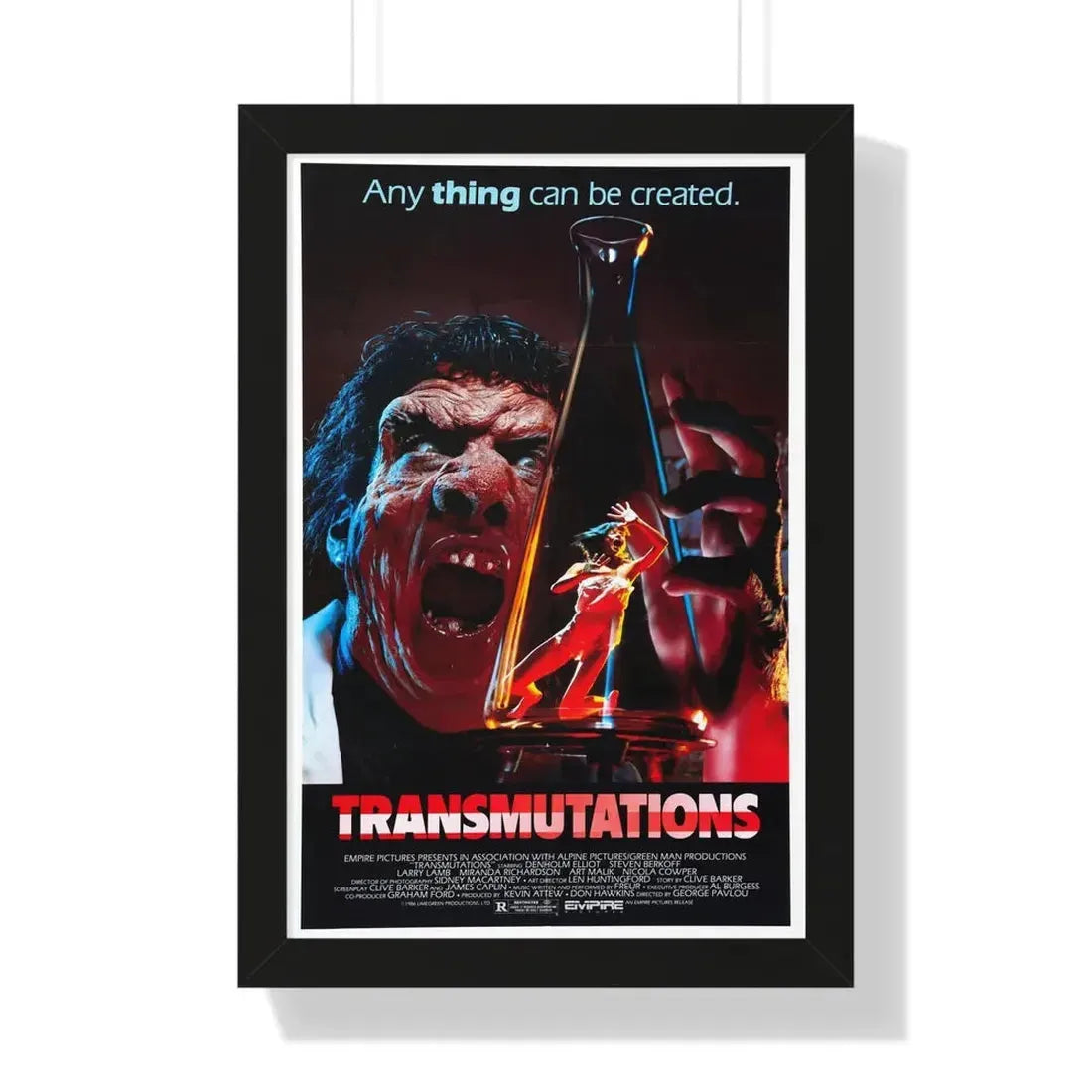 TRANSMUTATIONS (UNDERWORLD) 1985 - Framed Movie Poster 16″ x 24″ Black - The Sticker Space