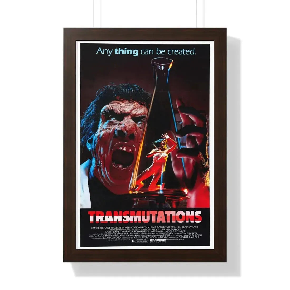 TRANSMUTATIONS (UNDERWORLD) 1985 - Framed Movie Poster 16″ x 24″ Walnut - The Sticker Space