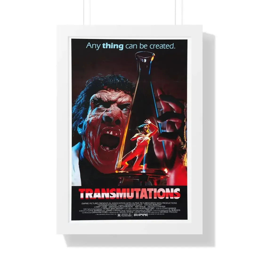 TRANSMUTATIONS (UNDERWORLD) 1985 - Framed Movie Poster 16″ x 24″ White - The Sticker Space