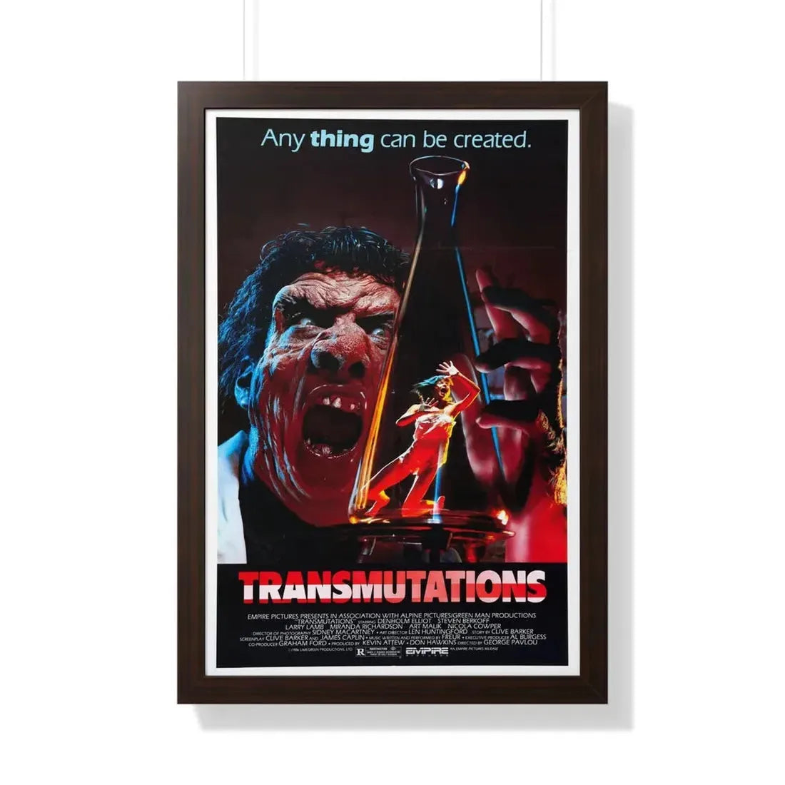 TRANSMUTATIONS (UNDERWORLD) 1985 - Framed Movie Poster 20" x 30" Walnut - The Sticker Space