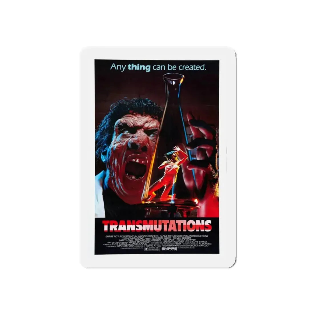 TRANSMUTATIONS (UNDERWORLD) 1985 Movie Poster - Refrigerator Magnet 5 Inch Die-Cut - The Sticker Space