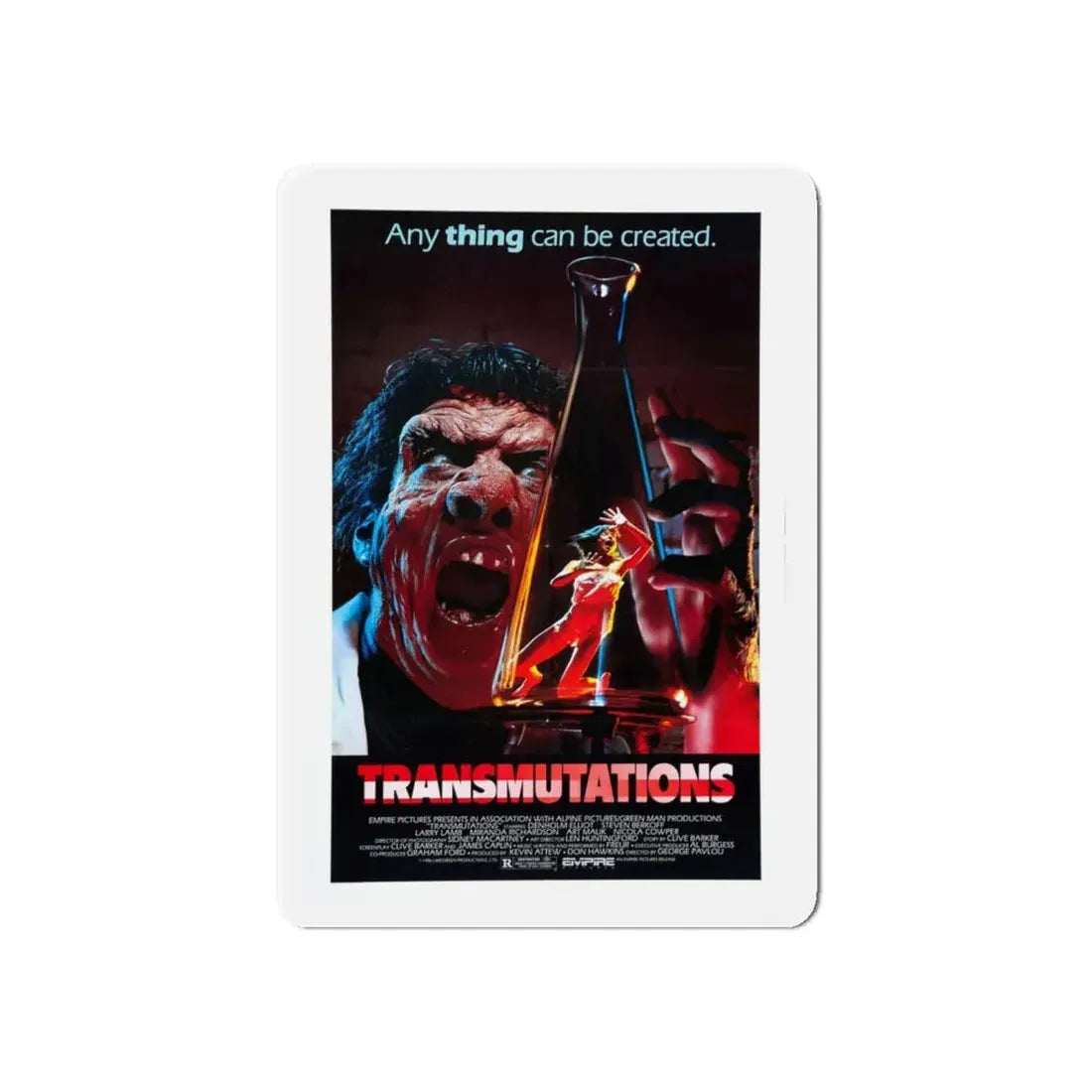 TRANSMUTATIONS (UNDERWORLD) 1985 Movie Poster - Refrigerator Magnet 6 Inch Die-Cut - The Sticker Space