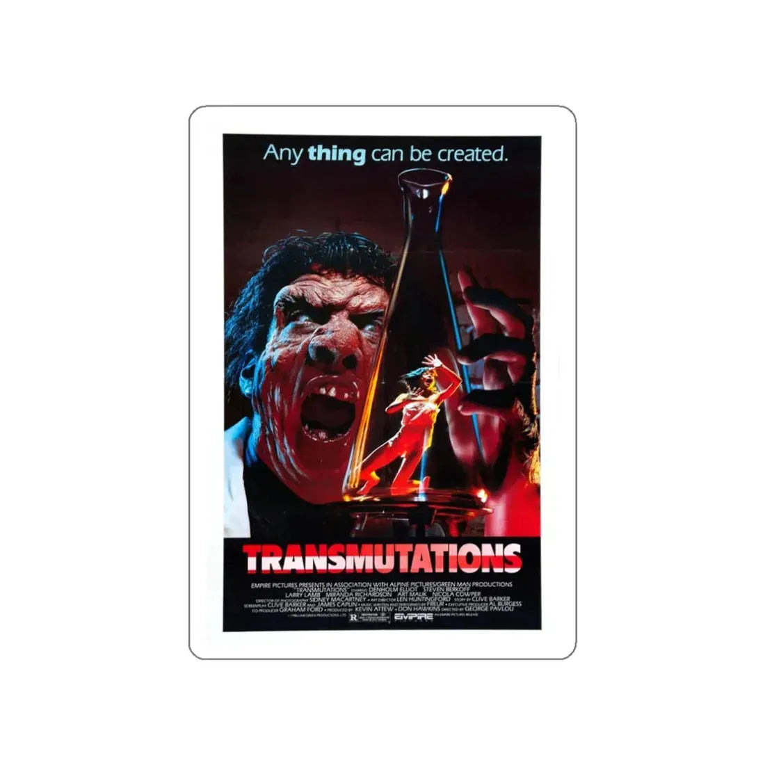 TRANSMUTATIONS (UNDERWORLD) 1985 Movie Poster STICKER Vinyl Die-Cut Decal 3 Inch - The Sticker Space