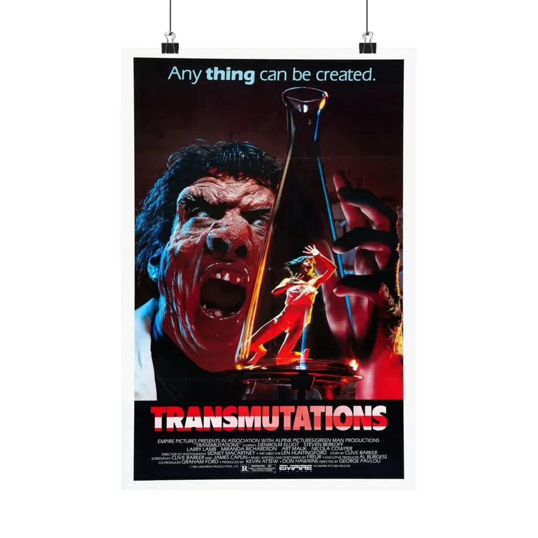 TRANSMUTATIONS (UNDERWORLD) 1985 - Paper Movie Poster 12″ x 18″ Matte - The Sticker Space
