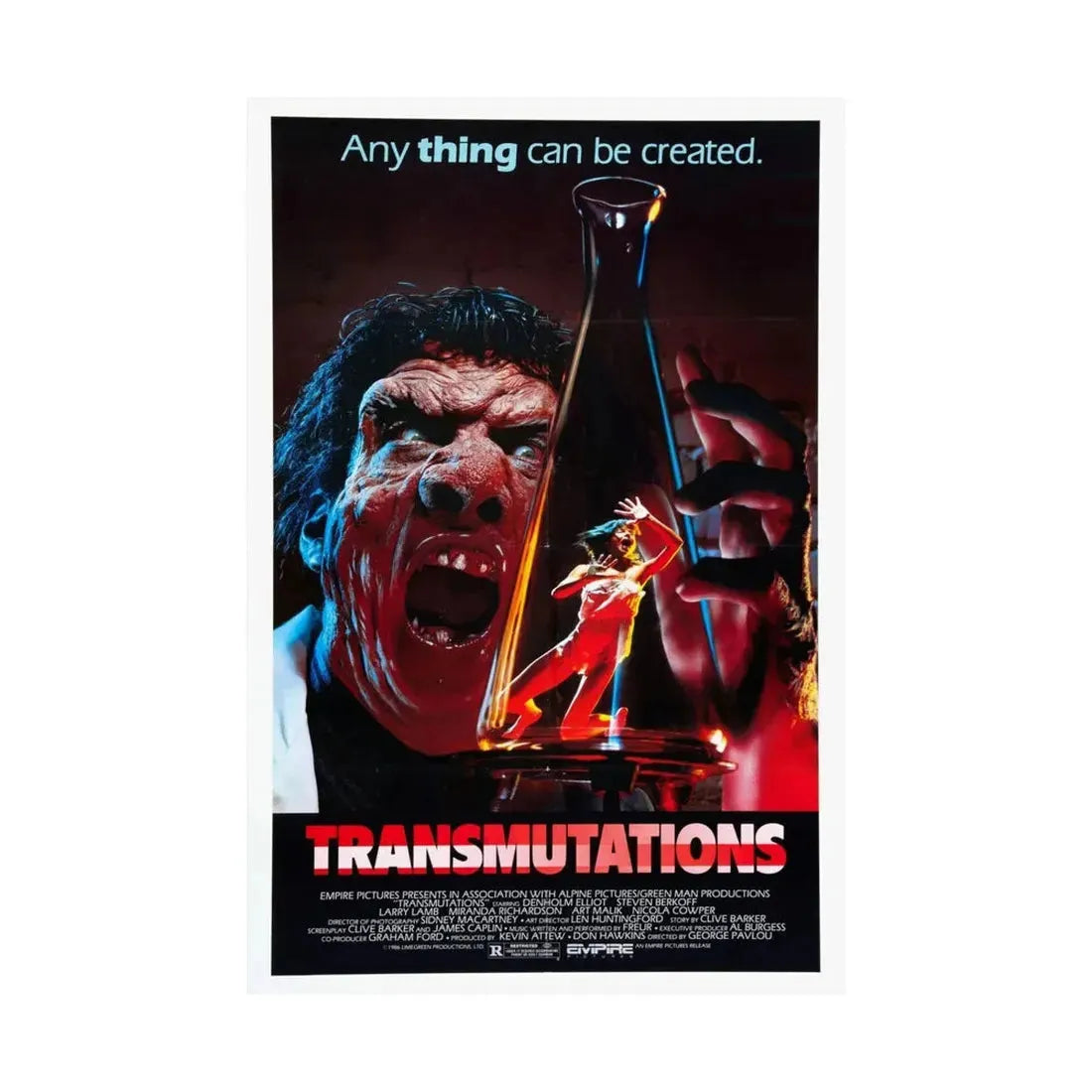 TRANSMUTATIONS (UNDERWORLD) 1985 - Paper Movie Poster - The Sticker Space