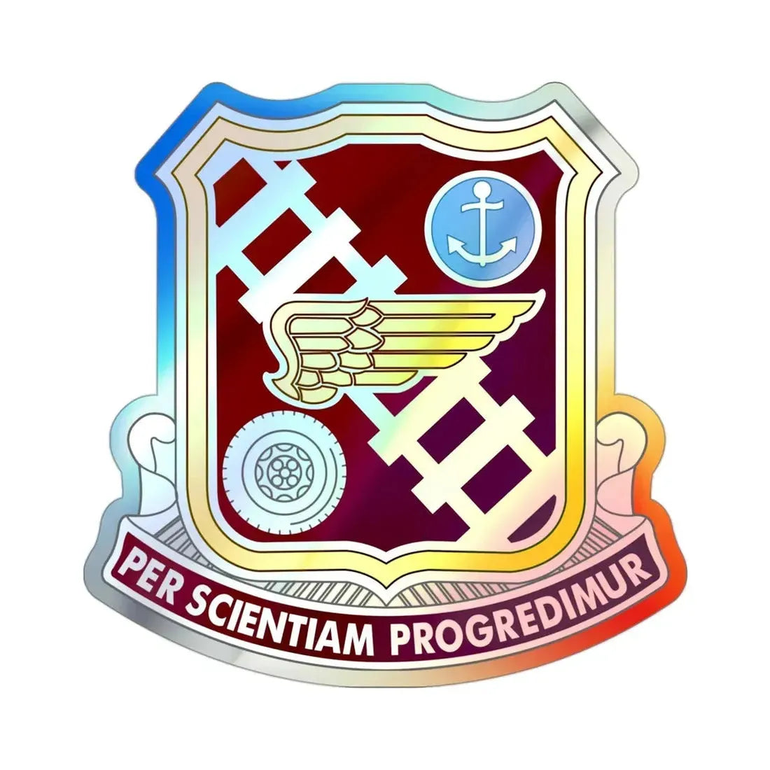 Transportation Center and School 2 (U.S. Army) Holographic STICKER Die-Cut Vinyl Decal 3 Inch Holographic - The Sticker Space