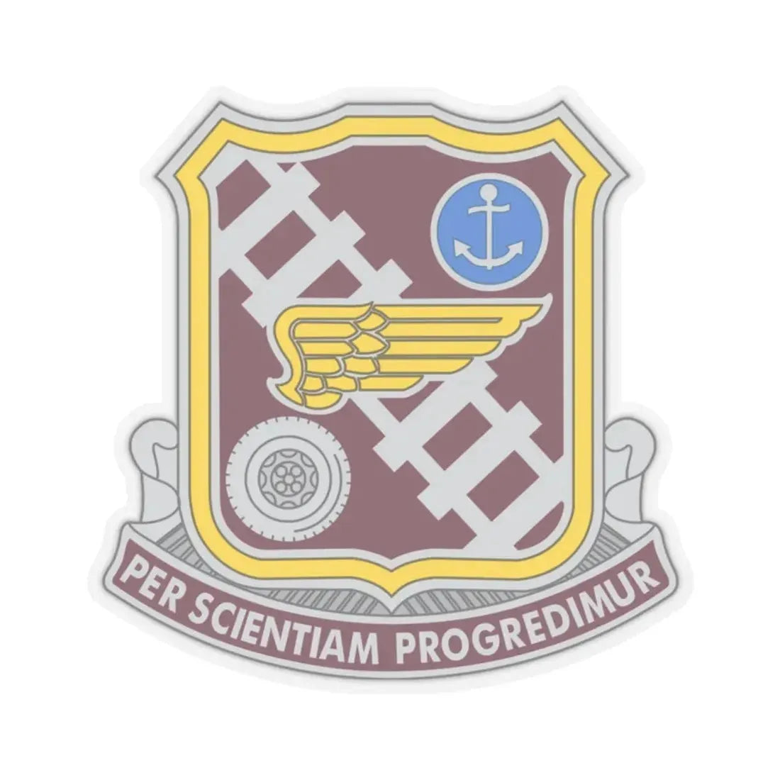 Transportation Center and School 2 (U.S. Army) STICKER Vinyl Kiss-Cut Decal 2 Inch Transparent - The Sticker Space