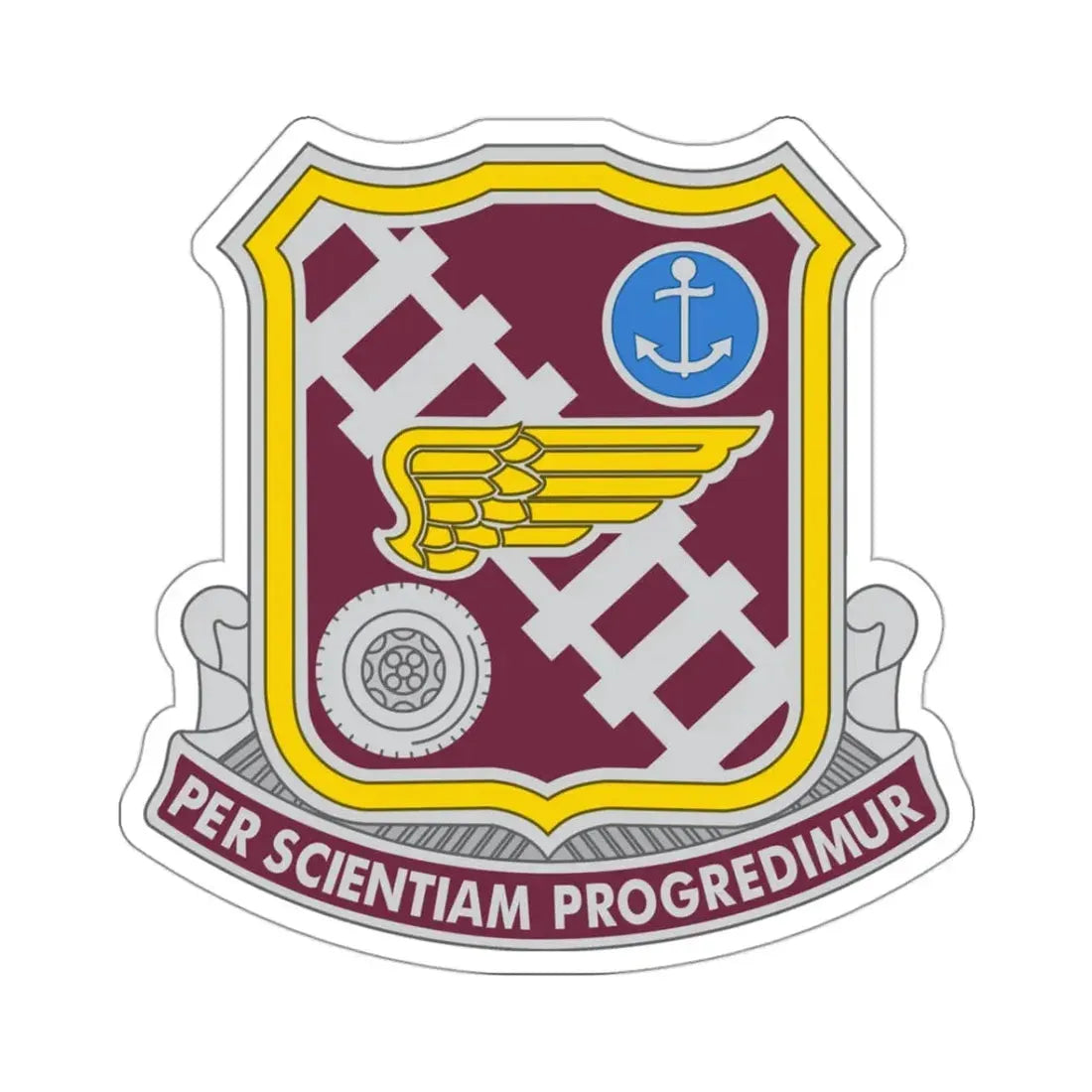 Transportation Center and School 2 (U.S. Army) STICKER Vinyl Kiss-Cut Decal 3 Inch White - The Sticker Space