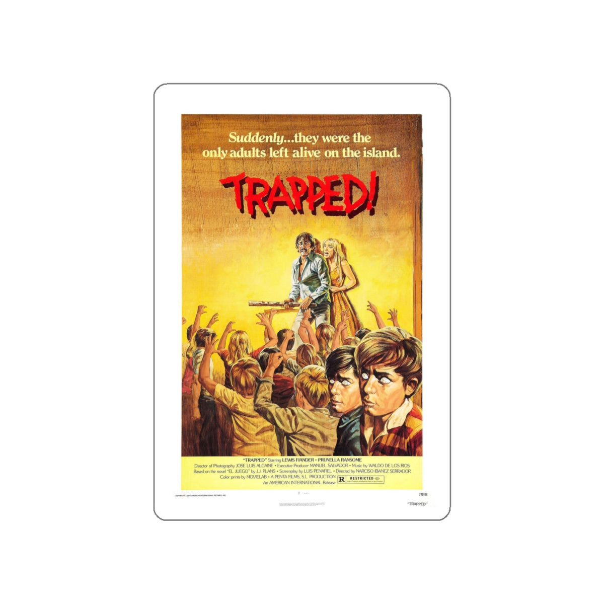 TRAPPED (WHO CAN KILL A CHILD) 1976 Movie Poster STICKER Vinyl Die-Cut Decal-White-The Sticker Space