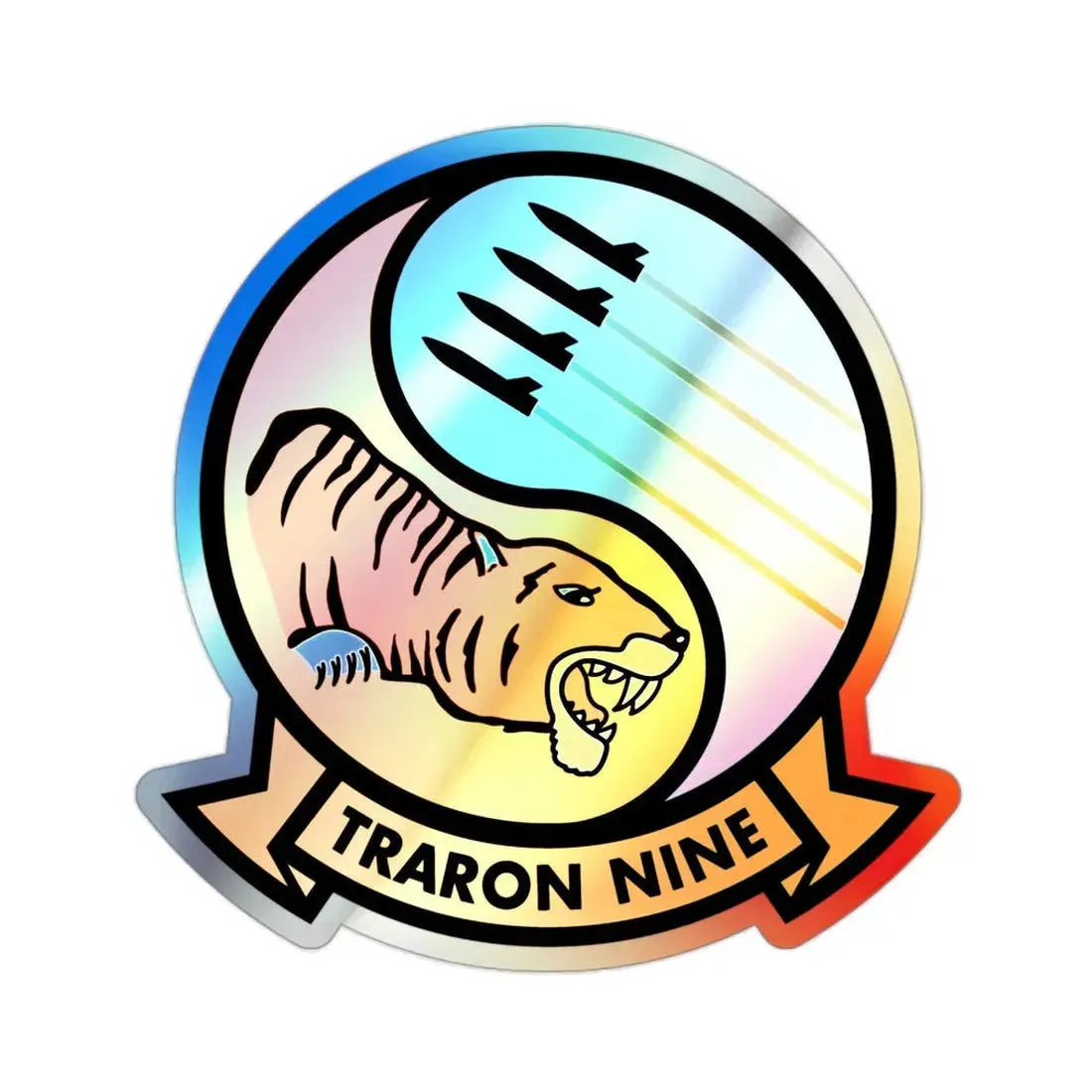 Traron Nine 9 (U.S. Navy) Holographic STICKER Die-Cut Vinyl Decal 2 Inch Holographic - The Sticker Space