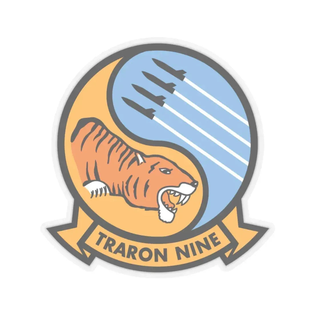 Traron Nine 9 (U.S. Navy) STICKER Vinyl Kiss-Cut Decal 4 Inch Transparent - The Sticker Space