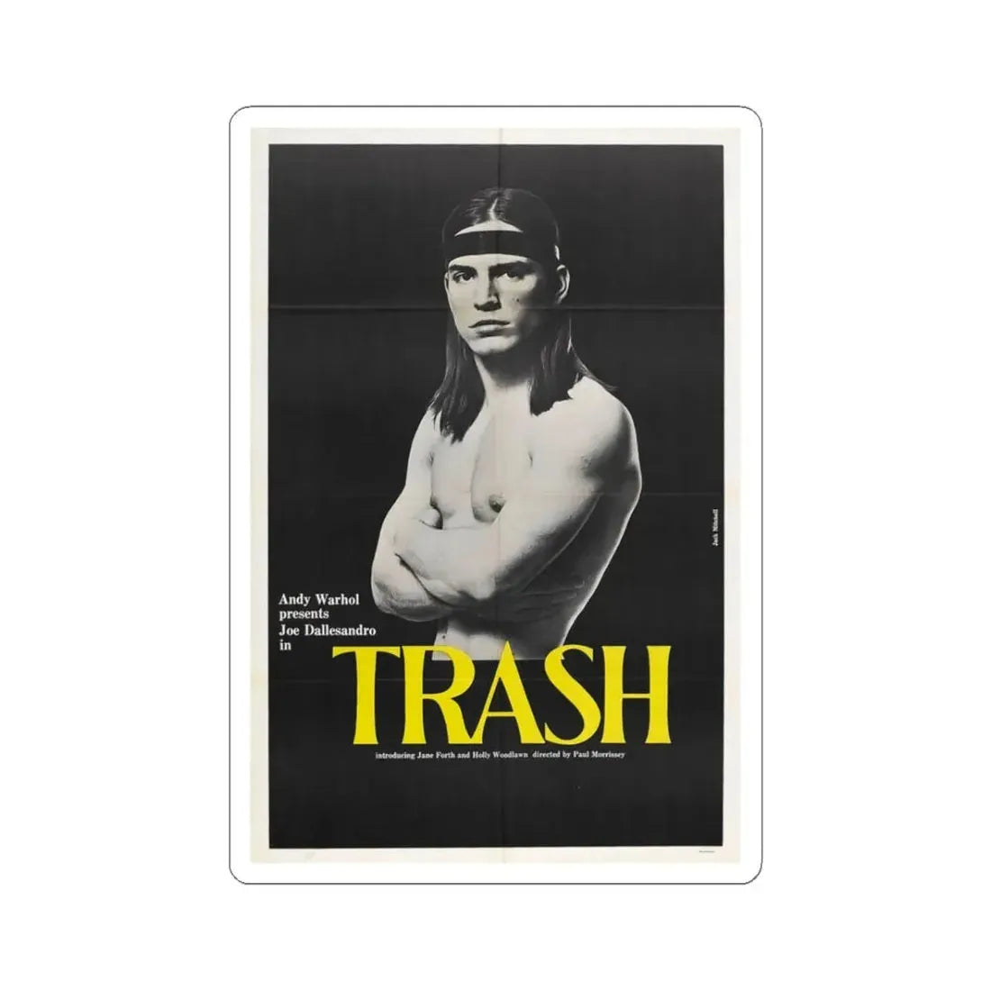 Trash 1970 Movie Poster - STICKER Vinyl Kiss-Cut Decal 3 Inch White - The Sticker Space