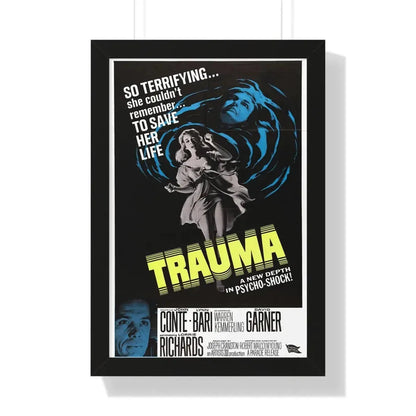 TRAUMA 1962 - Framed Movie Poster 16″ x 24″ Black - The Sticker Space