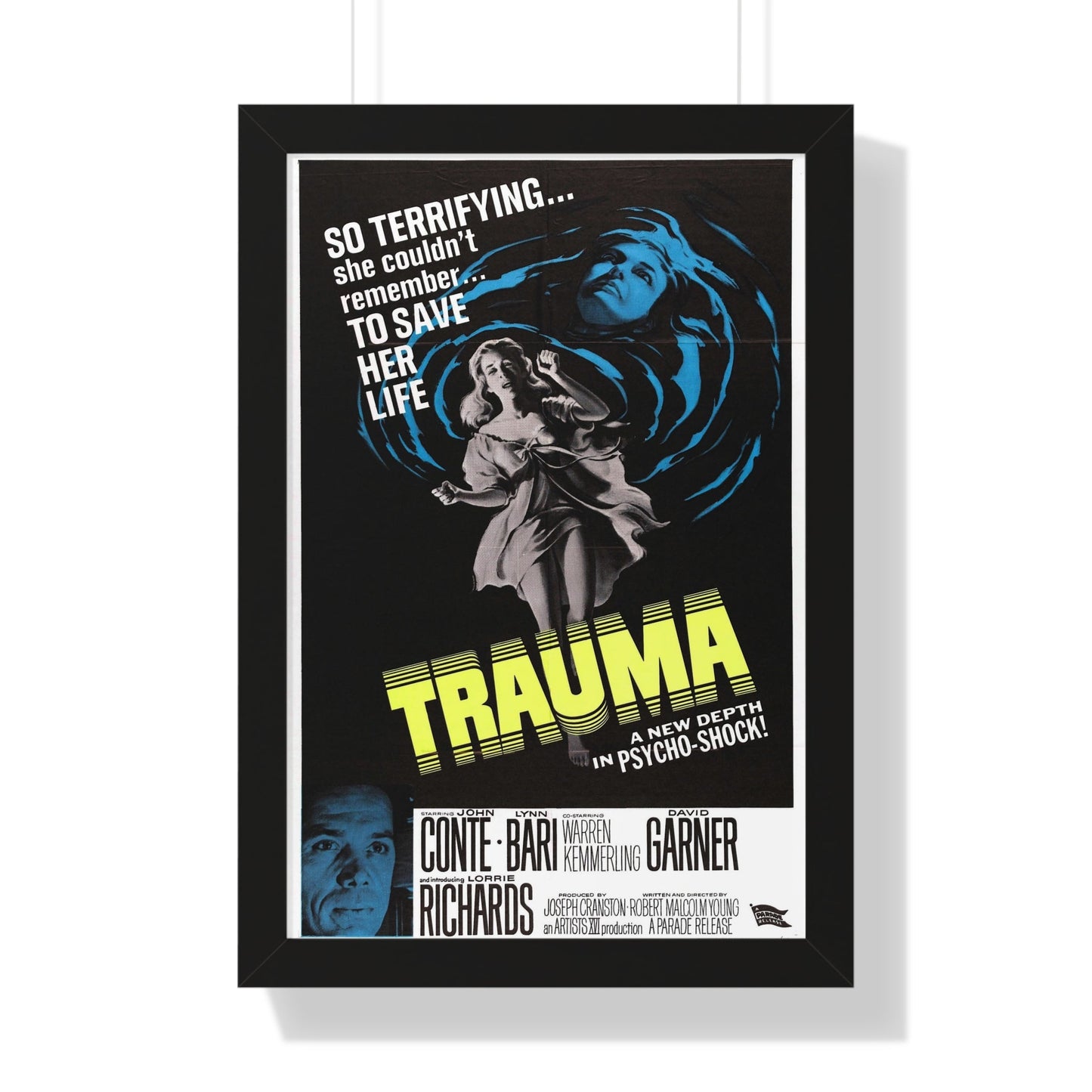 TRAUMA 1962 - Framed Movie Poster-16″ x 24″-The Sticker Space