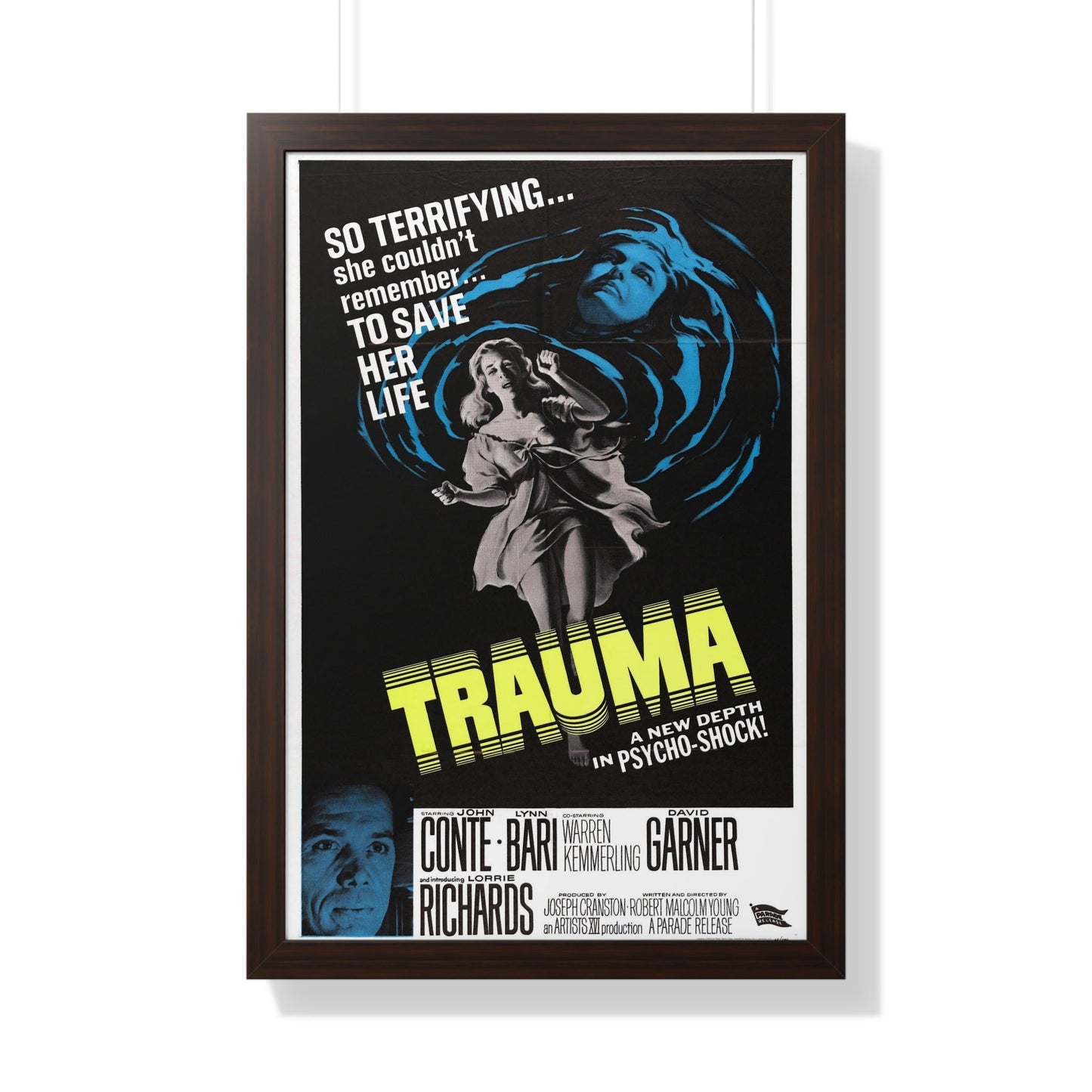 TRAUMA 1962 - Framed Movie Poster-20" x 30"-The Sticker Space